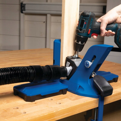 Set për shpime xhep Kreg Pocket-Hole Jig 720 Pro, kapëse Automaxx, Docking Station, blu