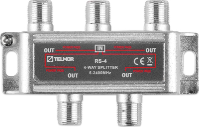 Ndajës antene Telmor RS-4, 4 dalje, deri 2.4 GHz, metalik