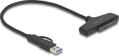 Adapter USB në SATA DeLOCK, 2.5", USB-C USB-A, i zi