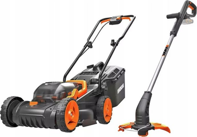 Kositës me bateri + makinë prerëse,Worx WX-WG927E + WG157E.9 (WX-WG927E)