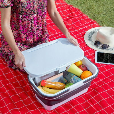 Shportë pikniku e palosshme InnovaGoods Pickning, 16L, me kapak-tavolinë