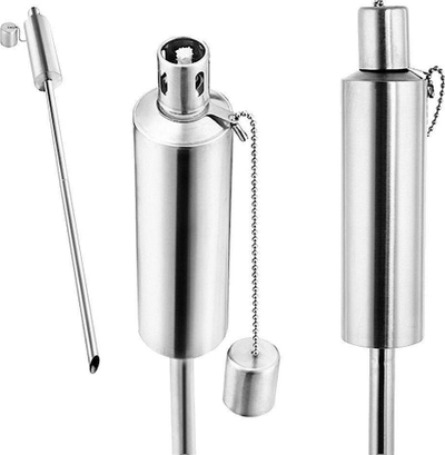 Pishtar kopshti Shoppartners Torch, çelik inoks, 115 cm, argjendtë