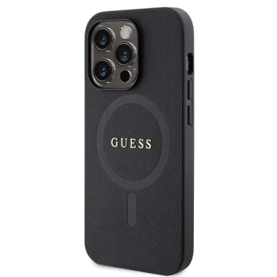 Çorape telefoni Guess GUHMP14LPSAHMCK për iPhone 14 Pro, MagSafe, e zezë