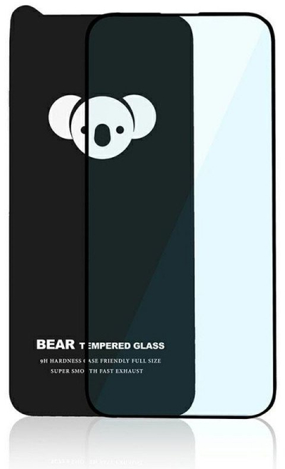 Xham mbrojtës Bear HD Glass Premium për Apple iPhone 12 12 Pro, 9H, 0.33mm, me kornizë të zezë