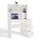 Tavolinë pune White Desk, 98 x 51 cm, 4 sirtarë, me raft, e bardhë