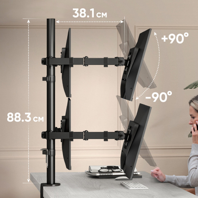 Mbajtëse tavoline për monitorë ONKRON D421E, për 4 monitorë 13"-32", VESA 75x75 100x100, e zezë