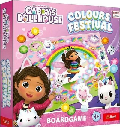 Lojë tavoline Trefl Game Colours Festival Gabby's Dollhouse, për kalamaj 4+, shumëngjyrëshe