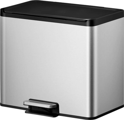 Kosh plehrash VEPA BINS Recycler, 27L, 3 ndarje, çelik inox argjendtë