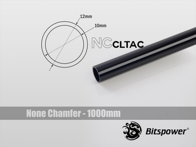 Tub ftohës uji BitsPower Crystal Link 12/10mm, 1000mm, akrilik, i zi
