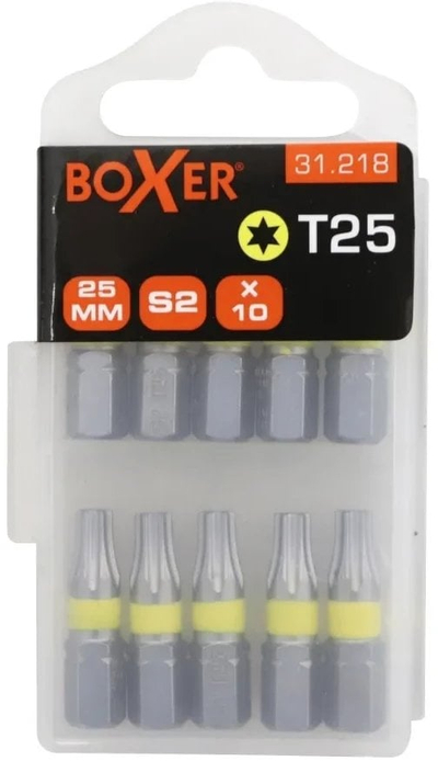 Set biti TORX Boxer T25, 10 copë, metalik