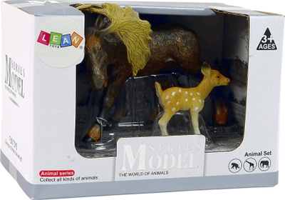 Set figura kafshë pylli LeanToys, 2 pjesë, plastikë, shumëngjyrëshe