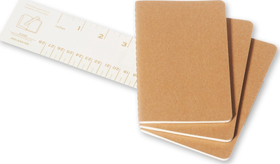 Set me fletore Moleskine Cahier P, 9x14cm, me vija, ngjyrë rëre