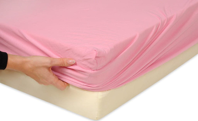 Çarçaf fitted me goma Matex Jersey Premium, 90x200 cm, pambuk, rozë