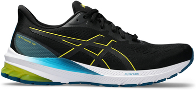 Патики за трчање Asics GT 1000 12 за мажи, амортизација FlyteFoam, гумен ѓон, црни