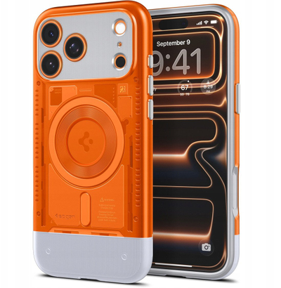 Këllëf telefoni Spigen Classic C1 MagSafe, për iPhone 17 Pro Max, ngjyrë tangerine