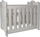 Shtrat lodrash për kukulla Happy Friend Wooden Doll Cot, dru FSC, deri 50cm, i bardhë