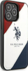 Kapak telefoni US Polo Tricolor Embossed për iPhone 14 Pro 6.1", prej TPU-je dhe lëkure sintetike, i bardhë