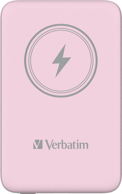 Karikues portativ Verbatim Charge n Go, 10000mAh, karikim wireless magnetik 15W, rozë