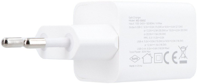 Karikues muri Encore Energy GaN 30W, 2 porta USB C USB A, PD 3.0 QC 4.0+, i bardhë
