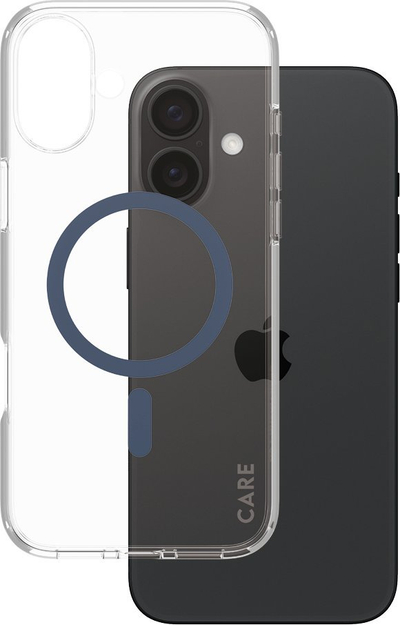 Mbrojtëse telefoni PanzerGlass Flagship Case, MagSafe, për iPhone 16 Plus, blu transparente