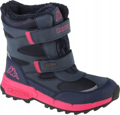 Çizme dimri për kalamaj Kappa Tex T 260903T-6722, që s’i zë uji, me shirit Velcro, navy me rozë, nr 40