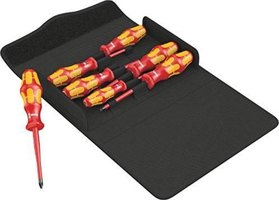Set kaçavidash Wera Kraftform 100 iS/7, 7 copë, VDE, të kuqe edhe të verdha