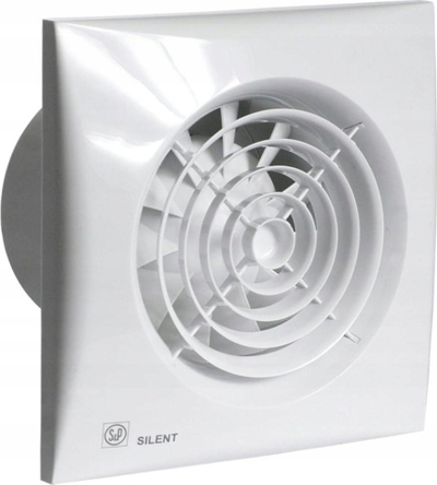 Ventilator banjoje S&amp;P Silent 100 CZ Standard, dalje 100 mm, shumë i qetë, i bardhë