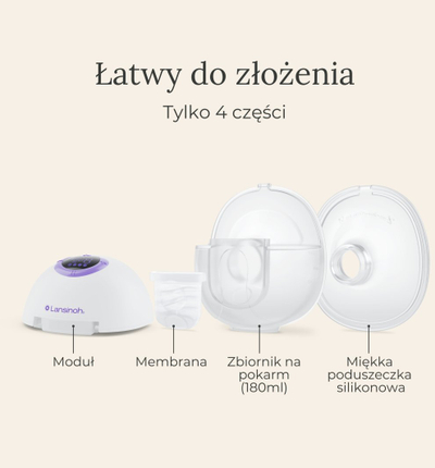 Laktator Lansinoh Wearable Pump Single, pa tela dhe tuba, rezervuar 180ml, i bardhë