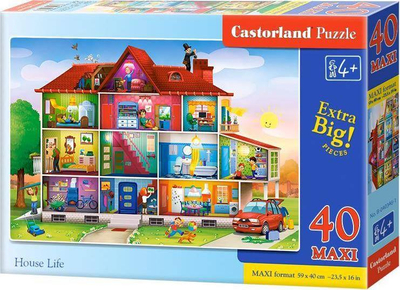 Puzzle dyshemeje Castorland Maxi House Life, 40 copa, për kalamaj
