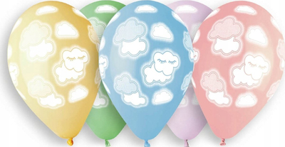 Balona dekorative Baby Clouds, set me 5 copë, 13\", ngjyra pastel të çelëta