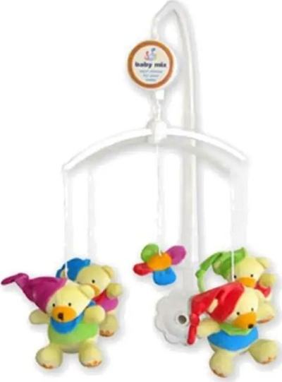 Karusel për krevat bebe Baby Mix Plush, me arusha pelushi, shumëngjyrsh