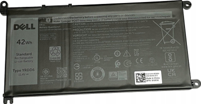 Bateri laptopi Dell 5NDNH C5KG6, 3 Cell, 40Whr, e zezë