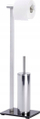Set WC Wenko 23364100, çelik inox, me raft, argjendtë