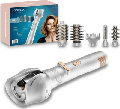 Furçë ajri rrotulluese Cecotec CeramicCare 6n1 Gyro, 1100W, 6 koka, gri