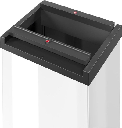 Kosh plehrash Hailo Big-Box Swing, 9.2 gallon, me bazë që s’rrëshket, i bardhë me kapak të zi