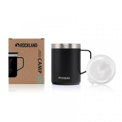 Gotë termike Ter Camp Mug, çelik inox, me kapak, e zezë