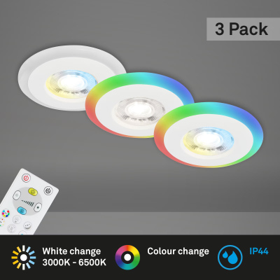 Ndriçues Briloner LED RGB 8,4 cm, 3x5W, 460lm, i bardhë