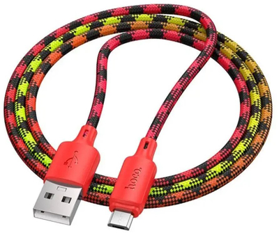 Kabllo USB Hoco X1, USB A në Micro USB, 1m, 2.4A, e kuqe