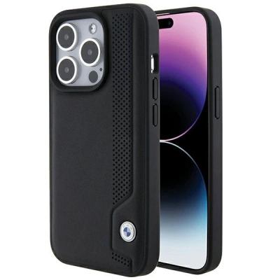 Mbrojtëse telefoni BMW BMHCP15X22RBDK, për iPhone 15 Pro Max, hardcase lëkurë, e zezë