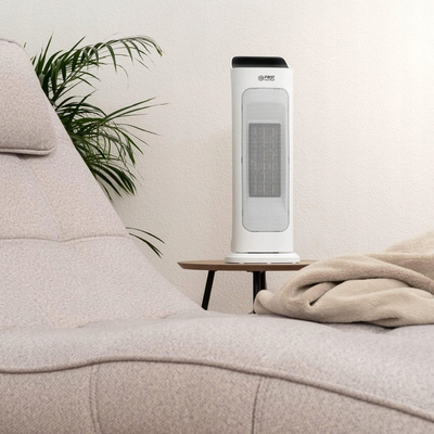 Ngrohës qeramik elektrik me ventilator, me termostat, me tajmer, i bardhë