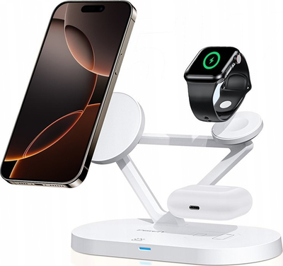 Karikues wireless Tech-Protect QI15W-A41 3n1, MagSafe, 15W, i bardhë