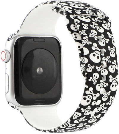 Rrip silikoni 4wrist për Apple Watch - Skulls & Bones 42/44/45 mm