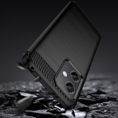Kapak karboni për Xiaomi Poco X5 5G / Redmi Note 12 5G, TPU i butë, mbron nga goditjet, i zi