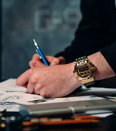Orë për meshkuj Casio G-Shock King Nerd 54mm, e verdhë/gjelbër