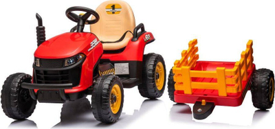 Traktor elektrik për lojë BBH-030, 88x51x35cm, me rimorkio, i kuq