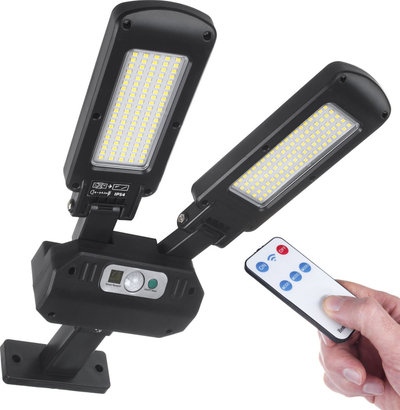 Llambë rruge diellore LED Maclean MCE447, 5W, 2x450lm, 6500K, e zezë