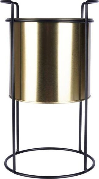 Mbajtëse vazo Vilde Flowerpot Plant Stand, metal 31 cm, diametër 15 cm, ari me të zezë