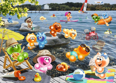 Puzzle Ravensburger Gelini Lake Picnic, 1000 copa, shumëngjyrësh