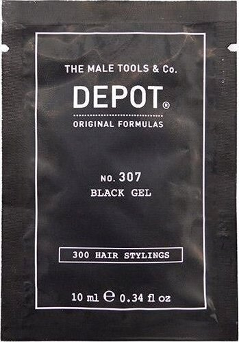 Xел за коса Depot No. 307 Black Gel, силно фиксирање, 10 ml, црн
