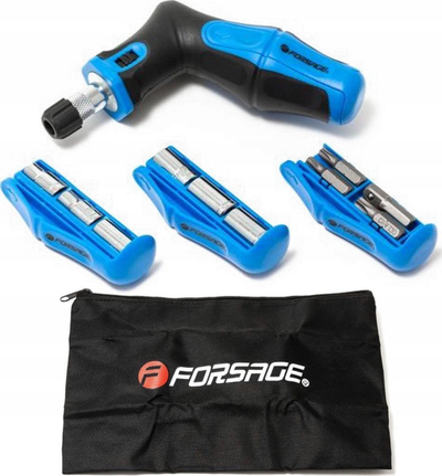 Set kaçavidash pistole Forsage F-8148R24, me bitë dhe çelësa tuborë, e zezë me blu